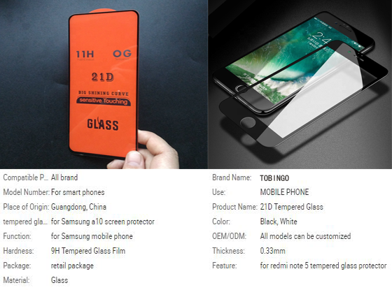 21D Glass protector for Samsung